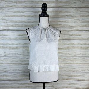 Steven Alan White Linen Made in USA Tie Back Tank